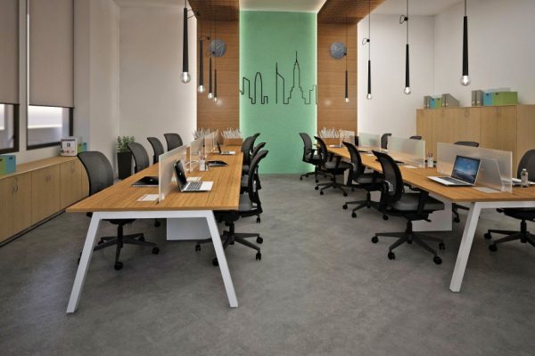 mobiliário corporativo - mesa plataforma de trabalho linha future