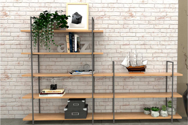 ampia design - linha shape - estante de madeira para escritorio
