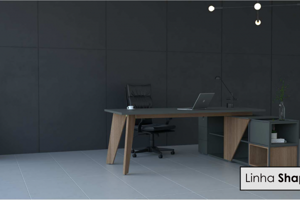 ampia design - linha shape -mesa de gerente gerência para escritorio