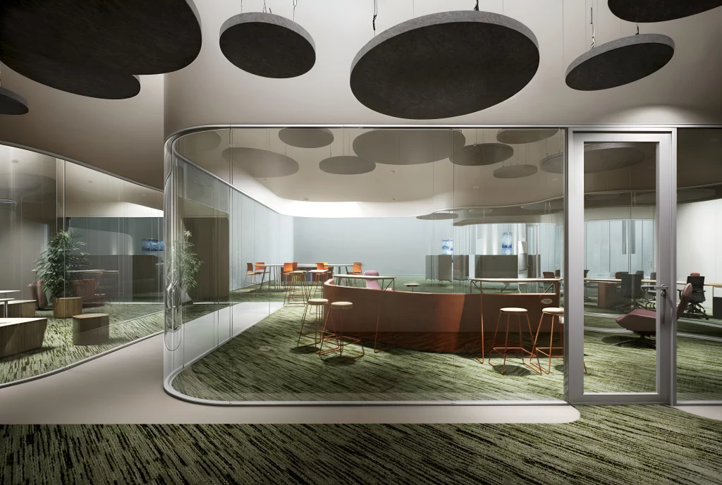 Divisória de vidro duplo para escritório