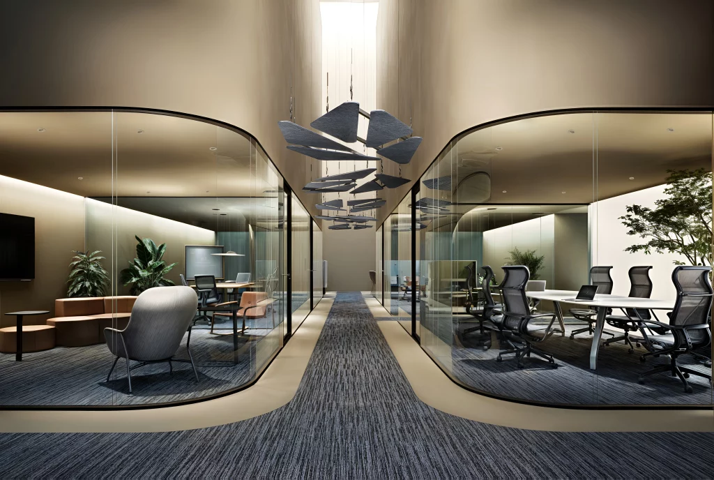 Divisória de vidro duplo para escritório