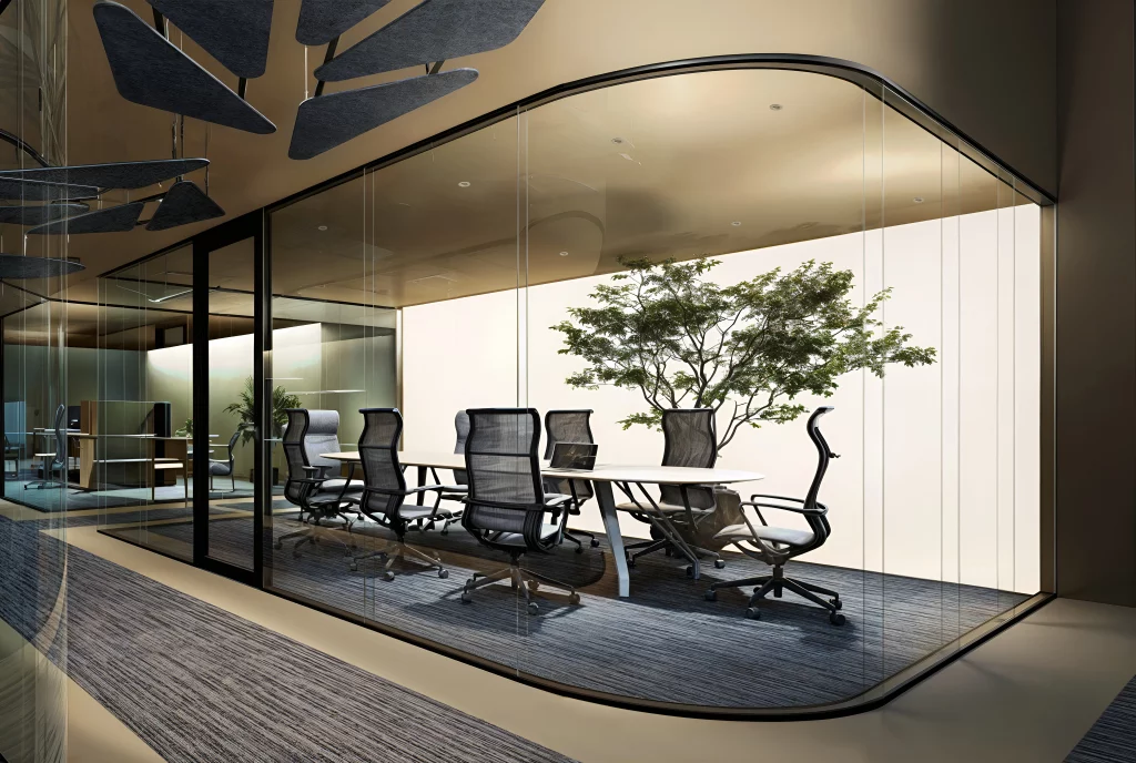 Divisória de vidro duplo para escritório