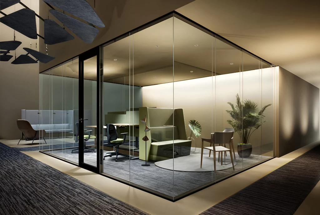 Divisória de vidro duplo para escritório