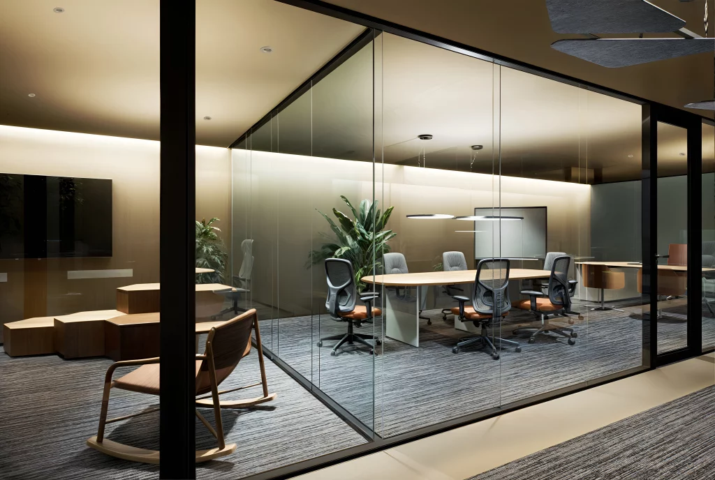 Divisória de vidro duplo para escritório