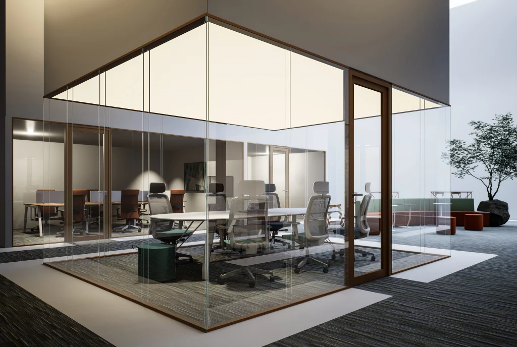 Divisória de vidro duplo para escritório