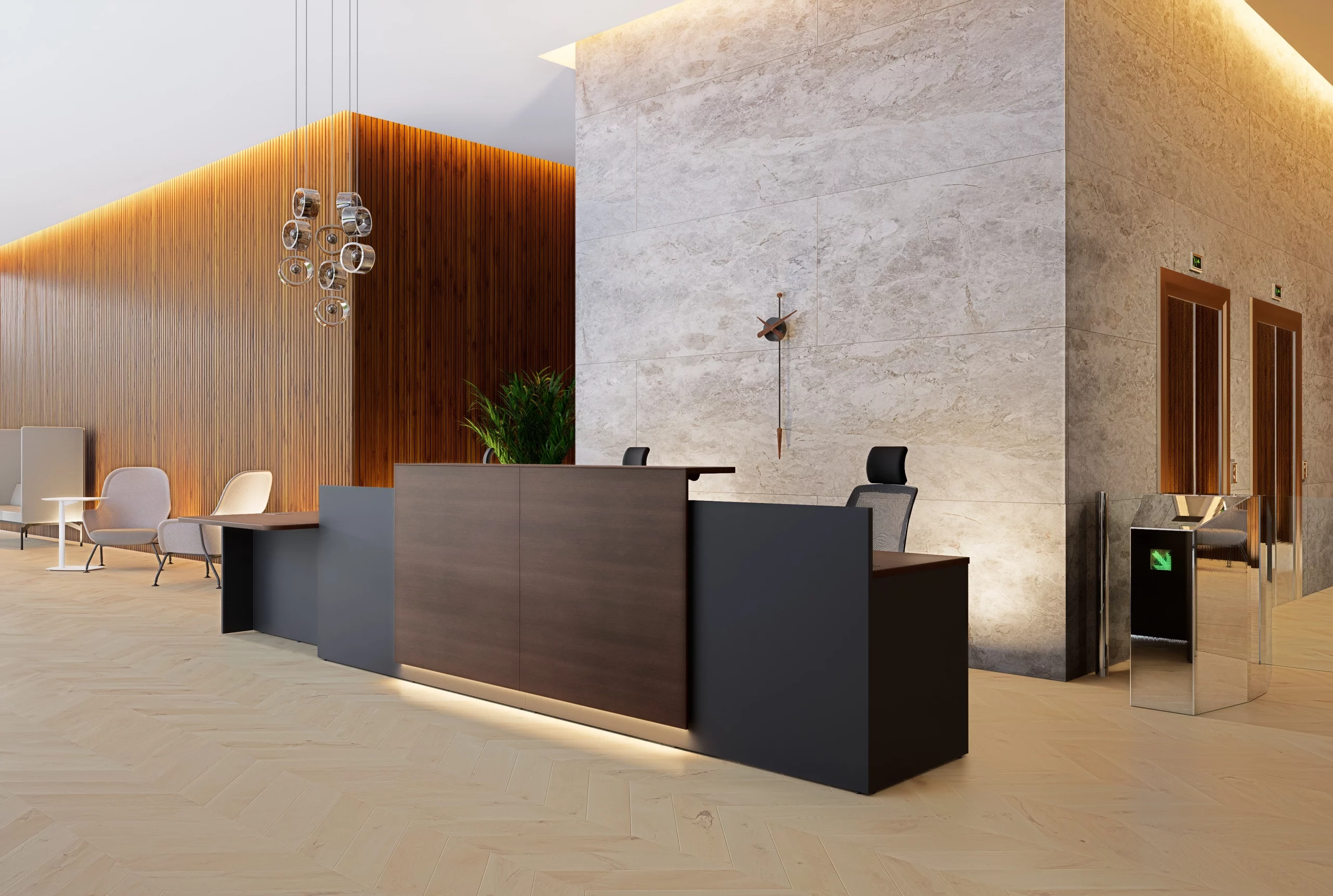 Balcão de Recepção para Escritório, Consultório e Clínica com LED embutido, modular