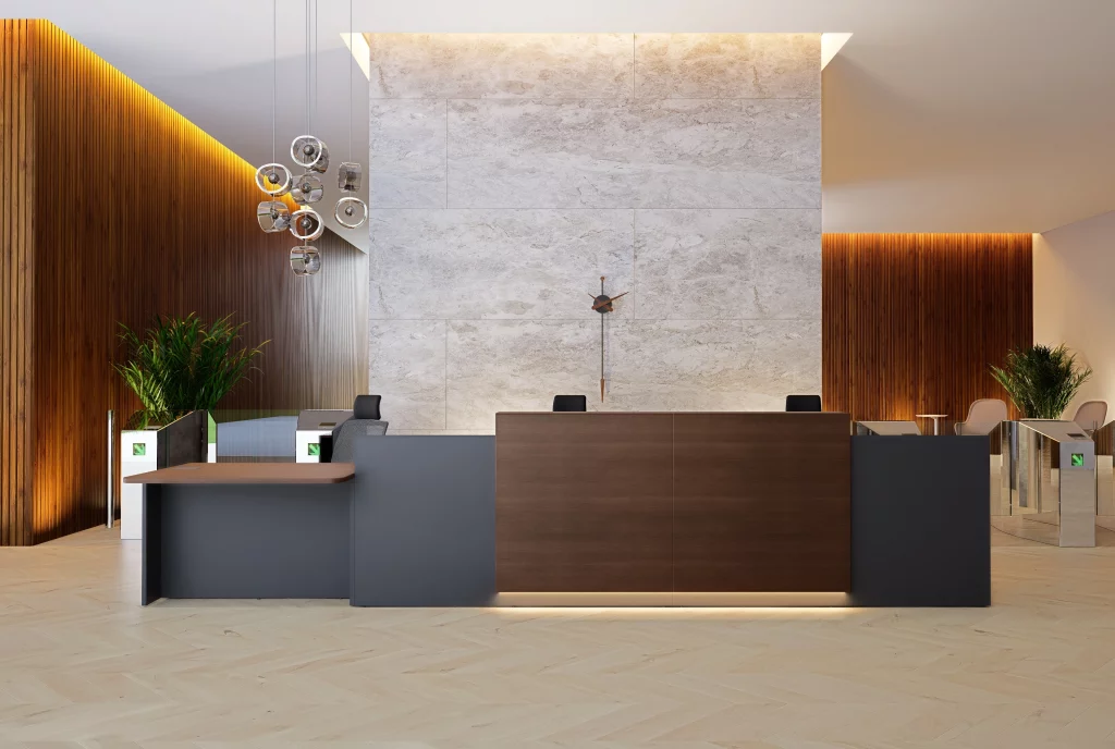 Balcão de Recepção para Escritório, Consultório e Clínica com LED embutido, modular