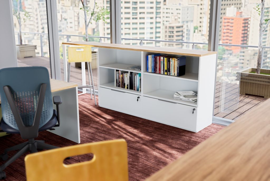 armário com nichos para escritório - estante modular
