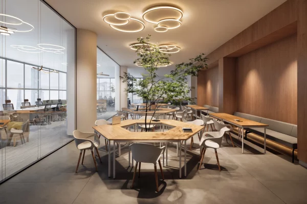 Mesa trapezoidal para escritório - Design modular